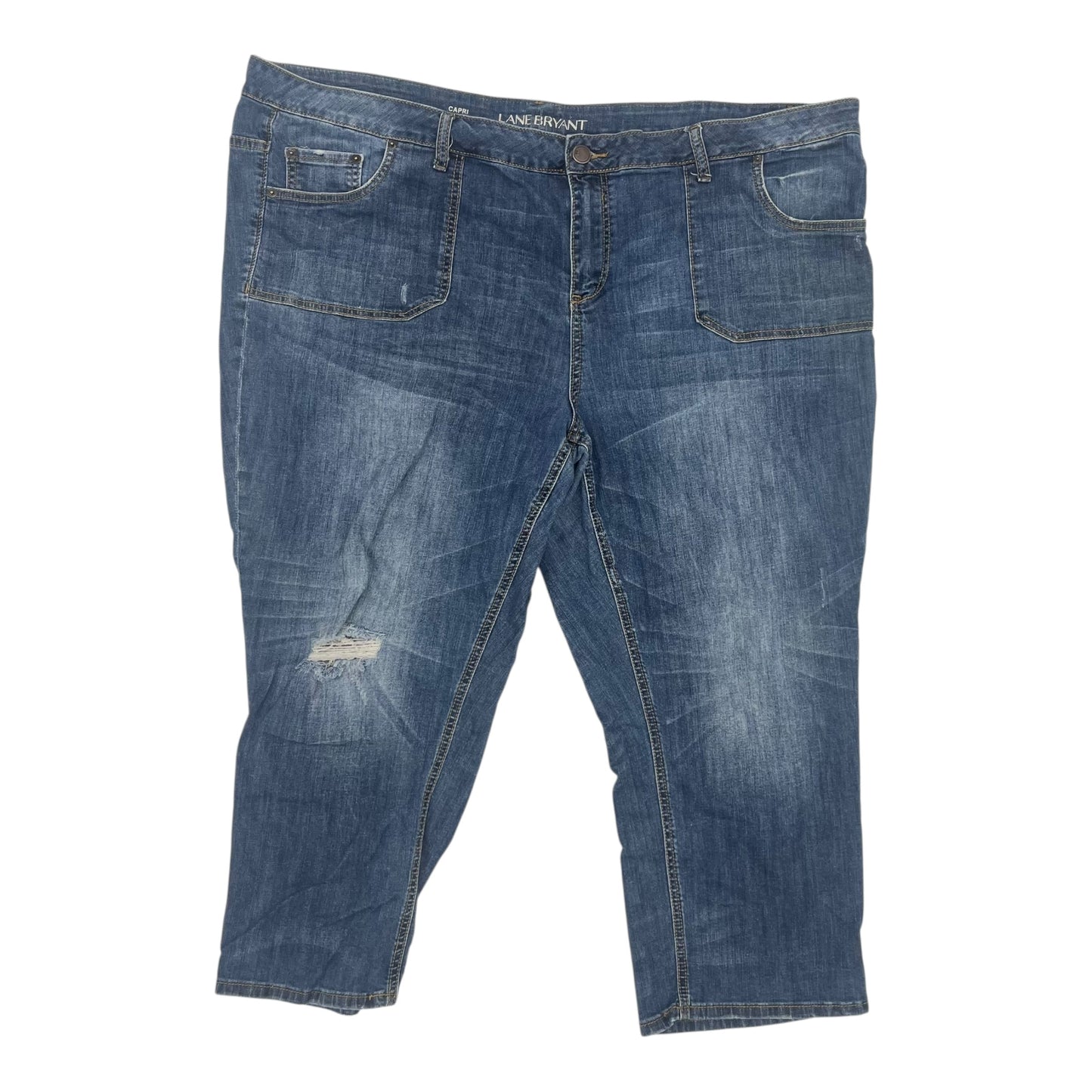 Jeans Cropped By Lane Bryant In Blue Denim, Size:28