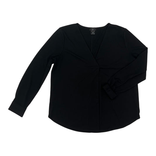 Blouse Ls By Ann Taylor In Black, Size:Lp