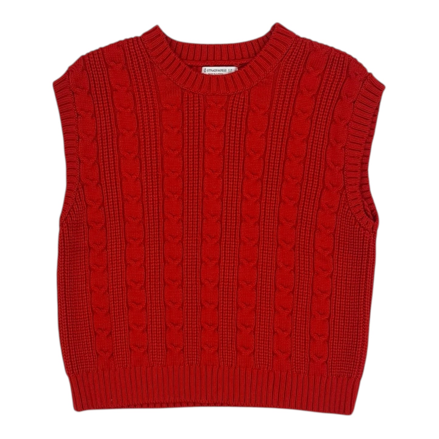 Vest Sweater By Stradivarius In Red, Size:L