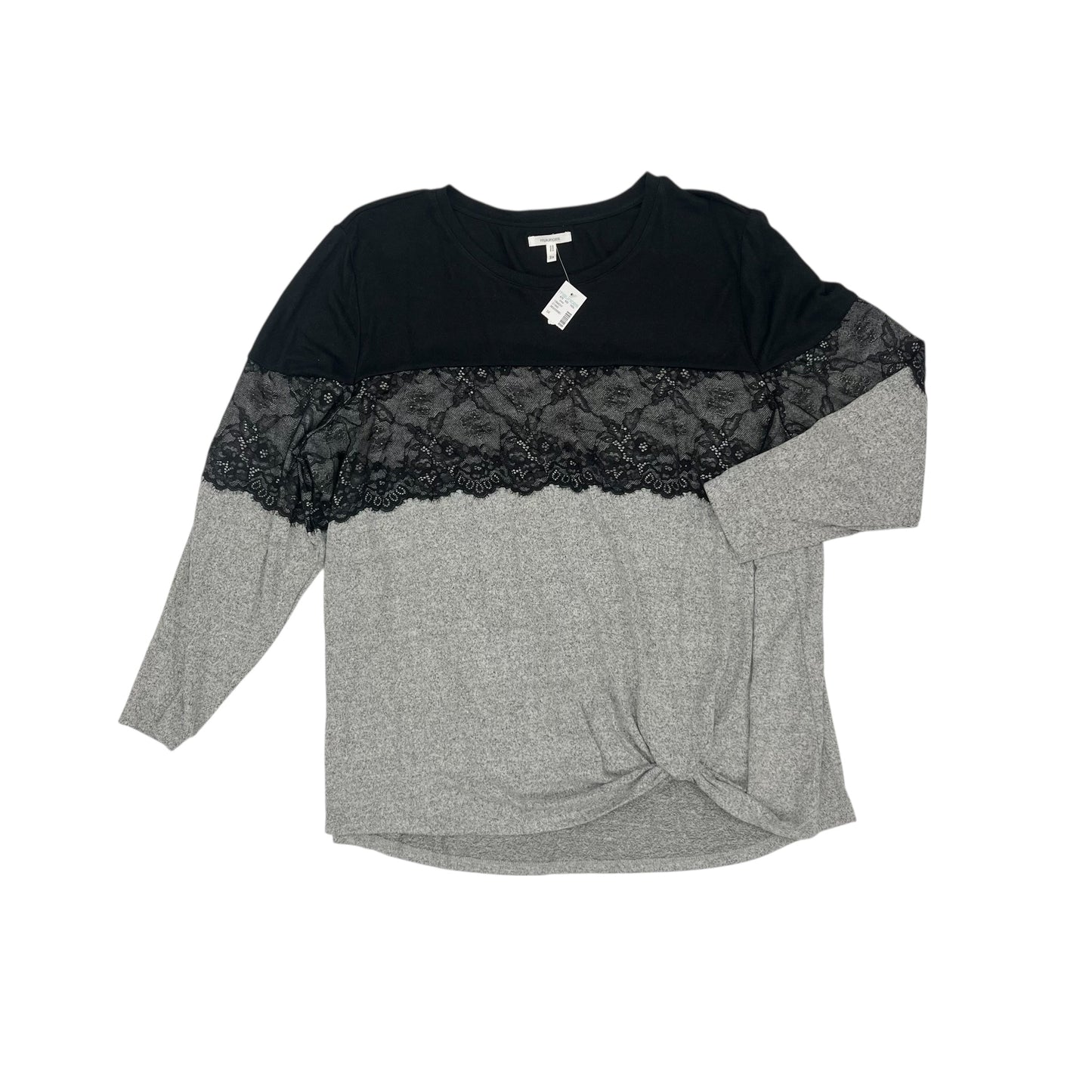 Top Ls By Maurices In Black & Grey, Size:3X