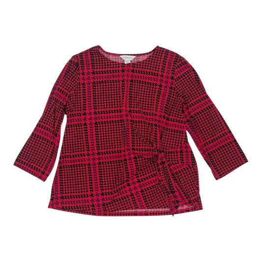 Blouse 3/4 Sleeve By Liz Claiborne In Pink, Size:L