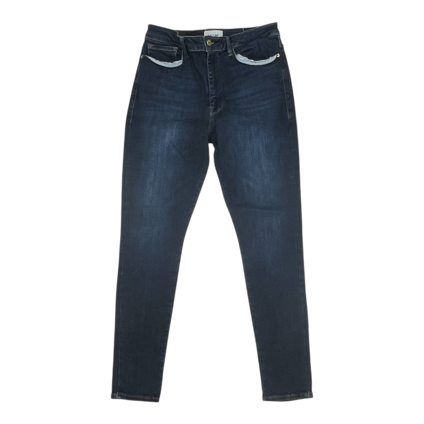Jeans Skinny By Frame In Blue Denim, Size:2