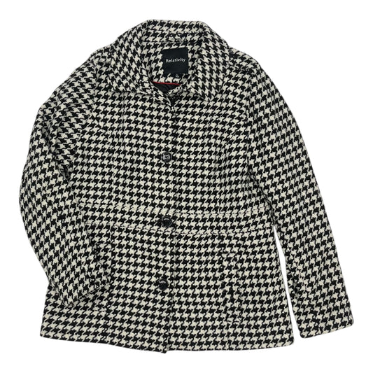 Coat Peacoat By Relativity In Black & Cream, Size:L