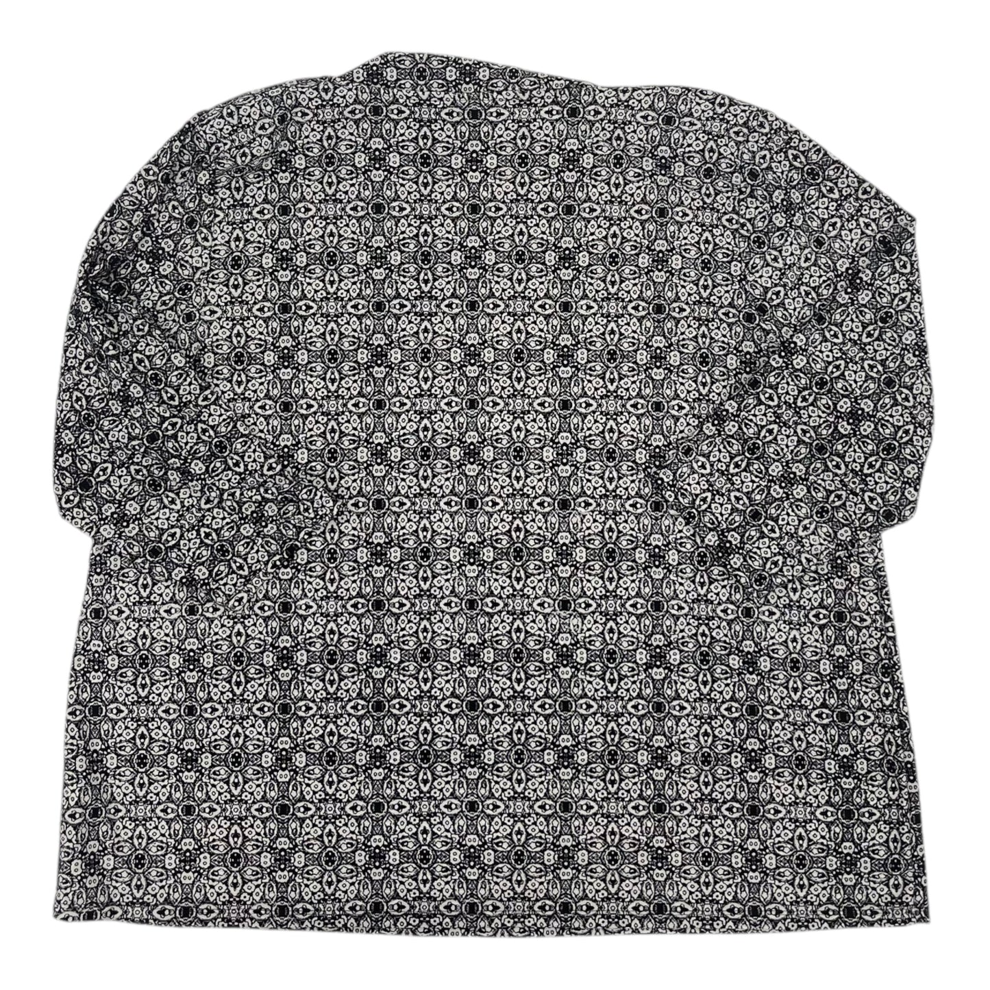 Blouse 3/4 Sleeve By Croft And Barrow In Black & White, Size:3X