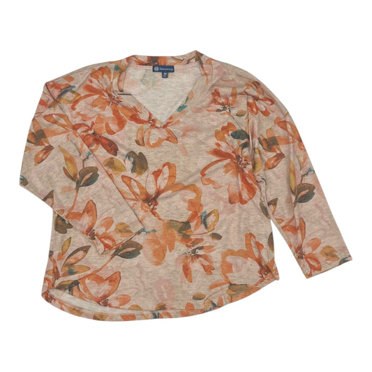 Top 3/4 Sleeve By Democracy In Orange, Size:M