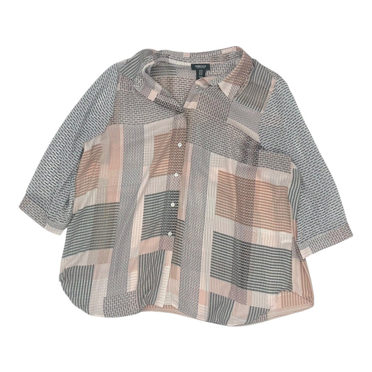 Blouse 3/4 Sleeve By Jones And Co In Pink, Size:1X