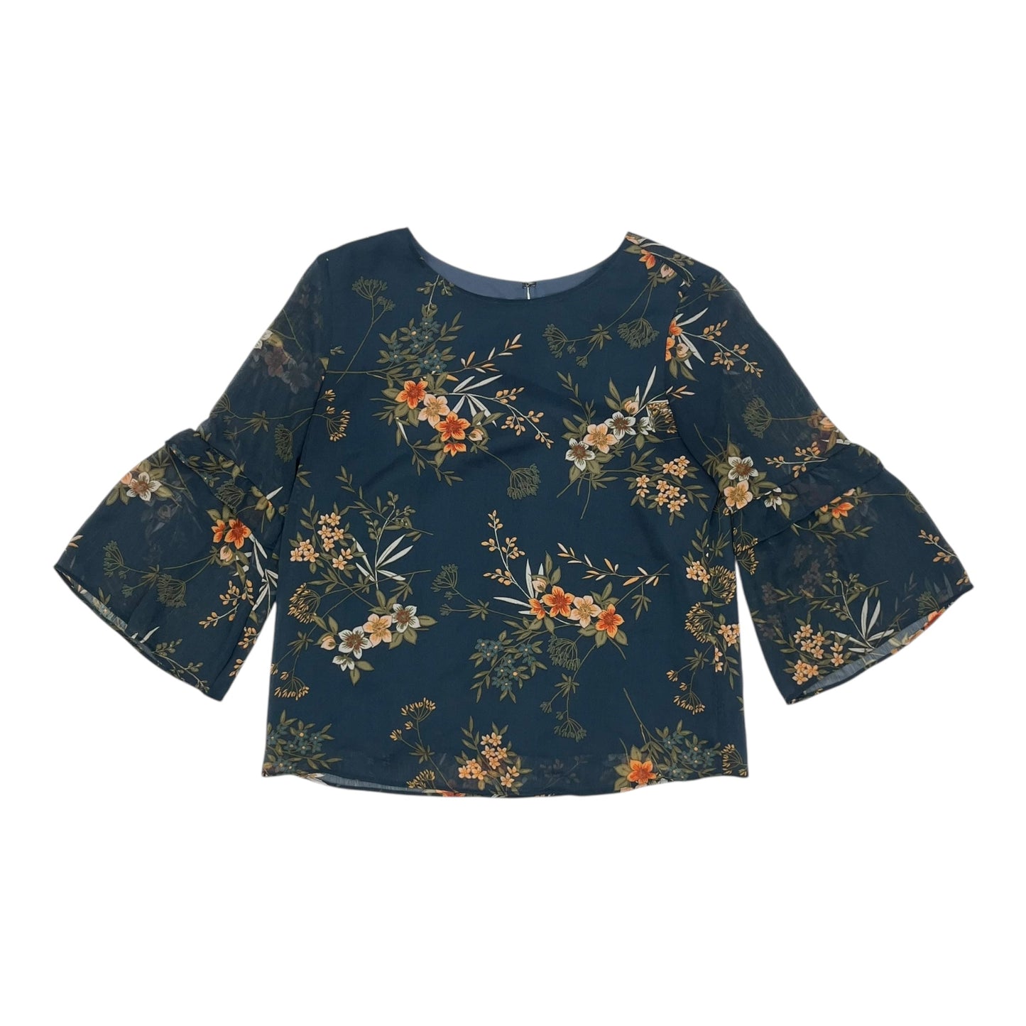 Top 3/4 Sleeve By Banana Republic In Floral Print, Size:S
