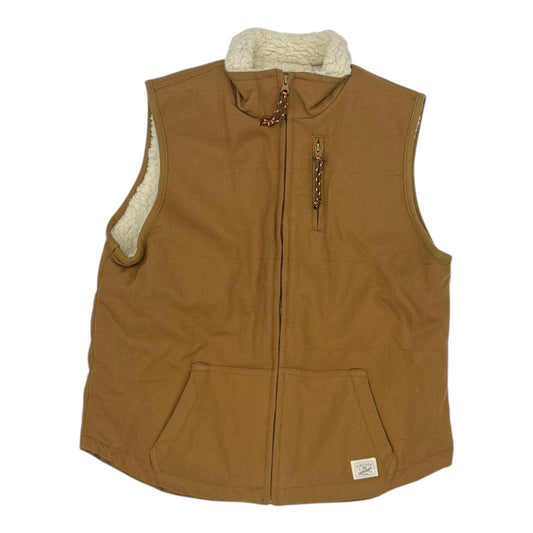 Vest Faux Fur & Sherpa By Weatherproof In Brown, Size:L
