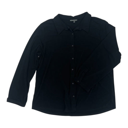 Blouse Ls By Adrianna Papell In Black, Size:Xxl