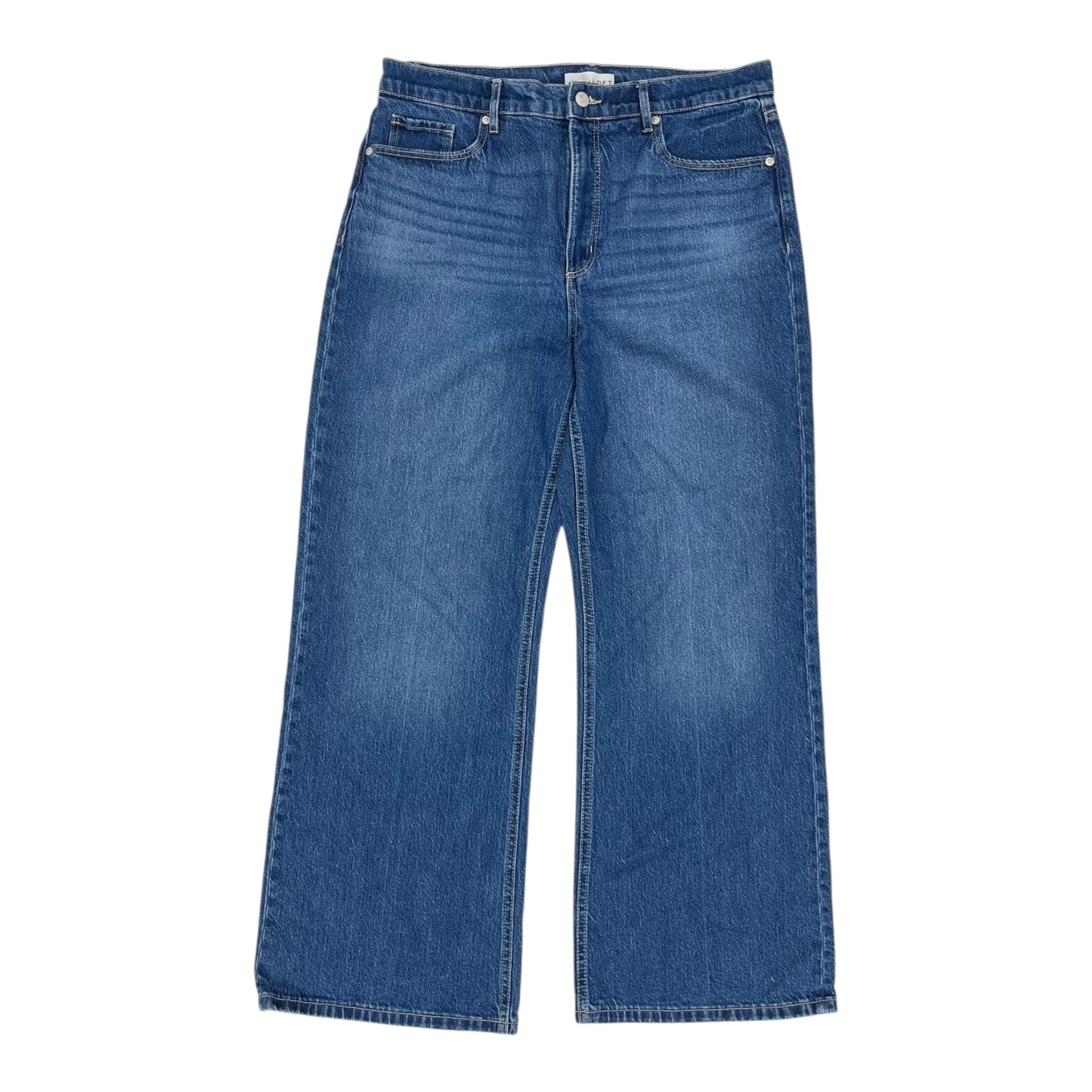 Jeans Wide Leg By Loft In Blue Denim, Size:12