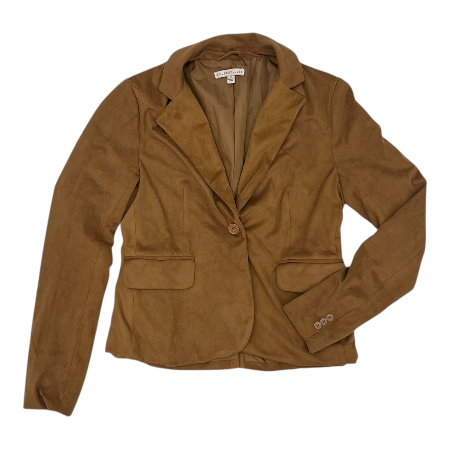 Blazer By Clothes Mentor In Brown, Size:S