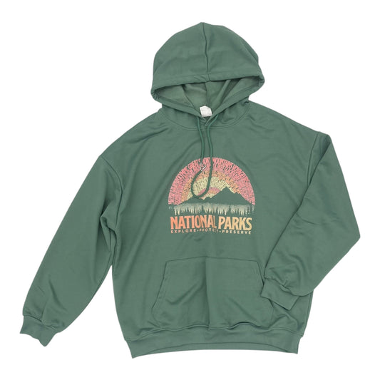 Sweatshirt Hoodie By Clothes Mentor In Green, Size:Xl