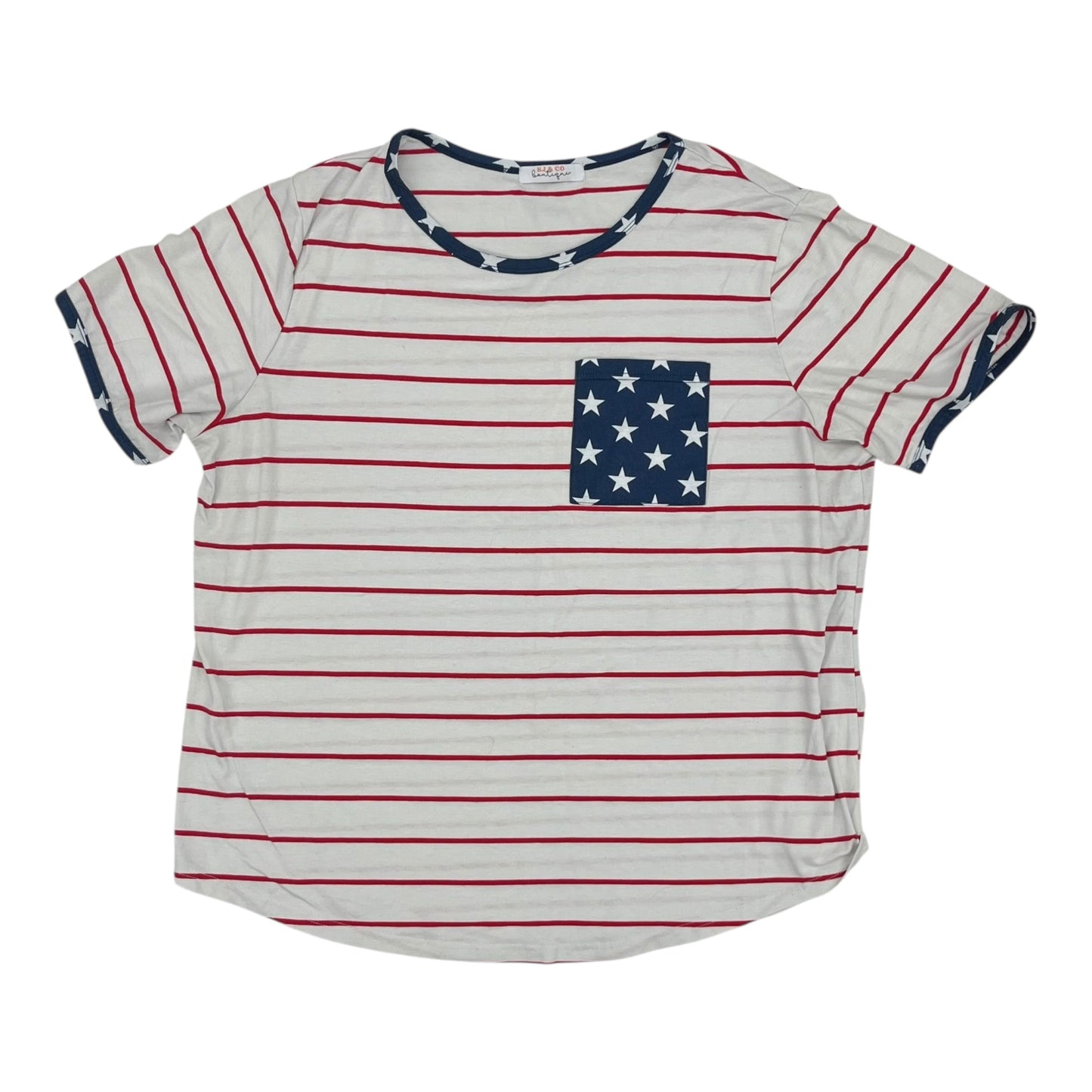 Top Ss By Clothes Mentor In Blue Red & White, Size:3X