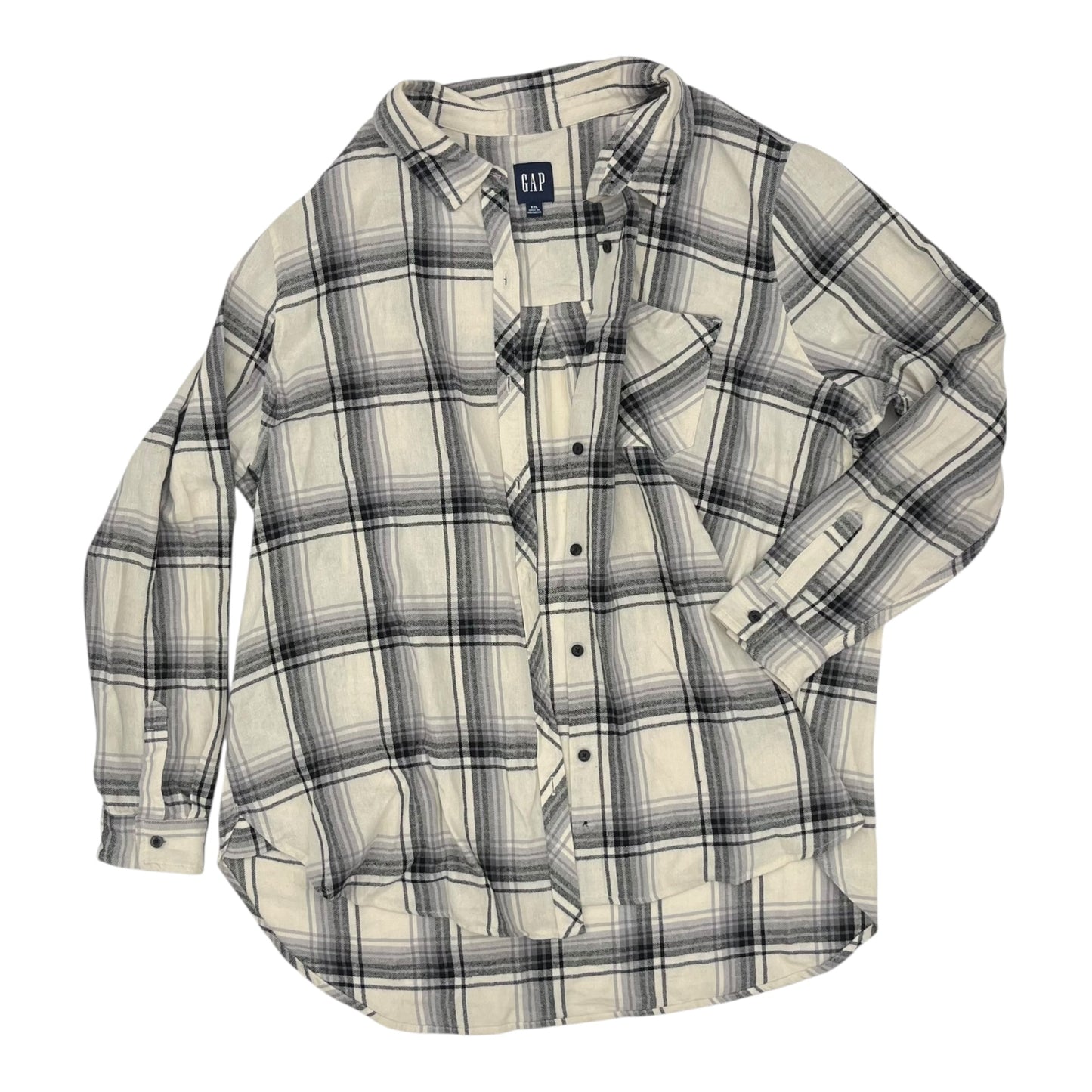 Top Ls By Gap In Black & Cream, Size:Xxl