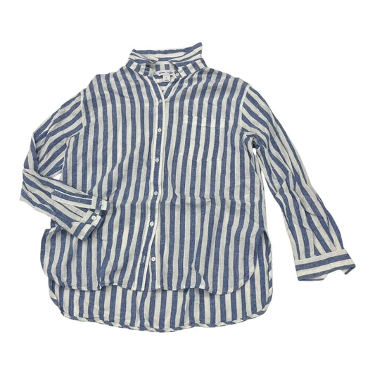 Blouse Ls By Old Navy In Blue & White, Size:M