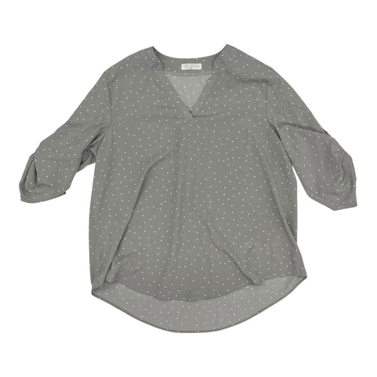 Blouse 3/4 Sleeve By Clothes Mentor In Grey, Size:Xxl