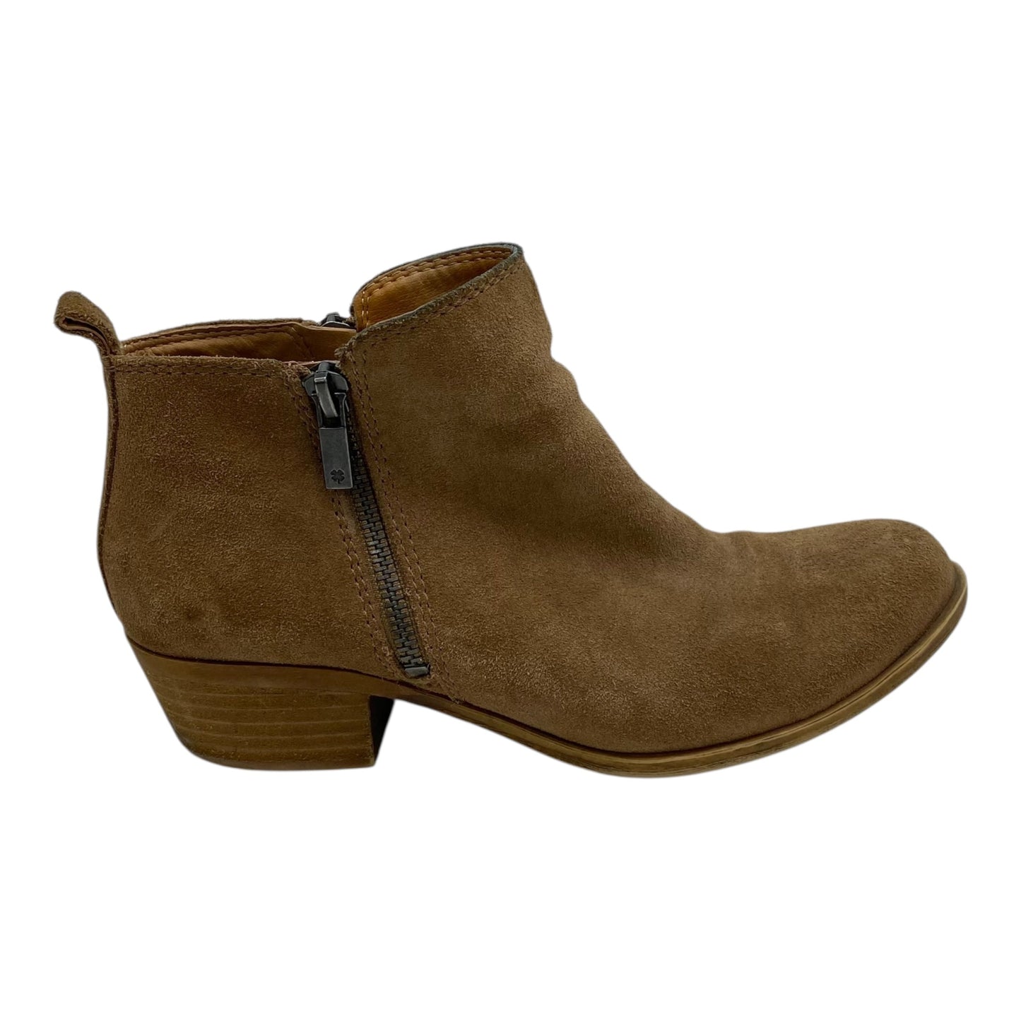Boots Ankle Heels By Lucky Brand In Brown, Size:6.5