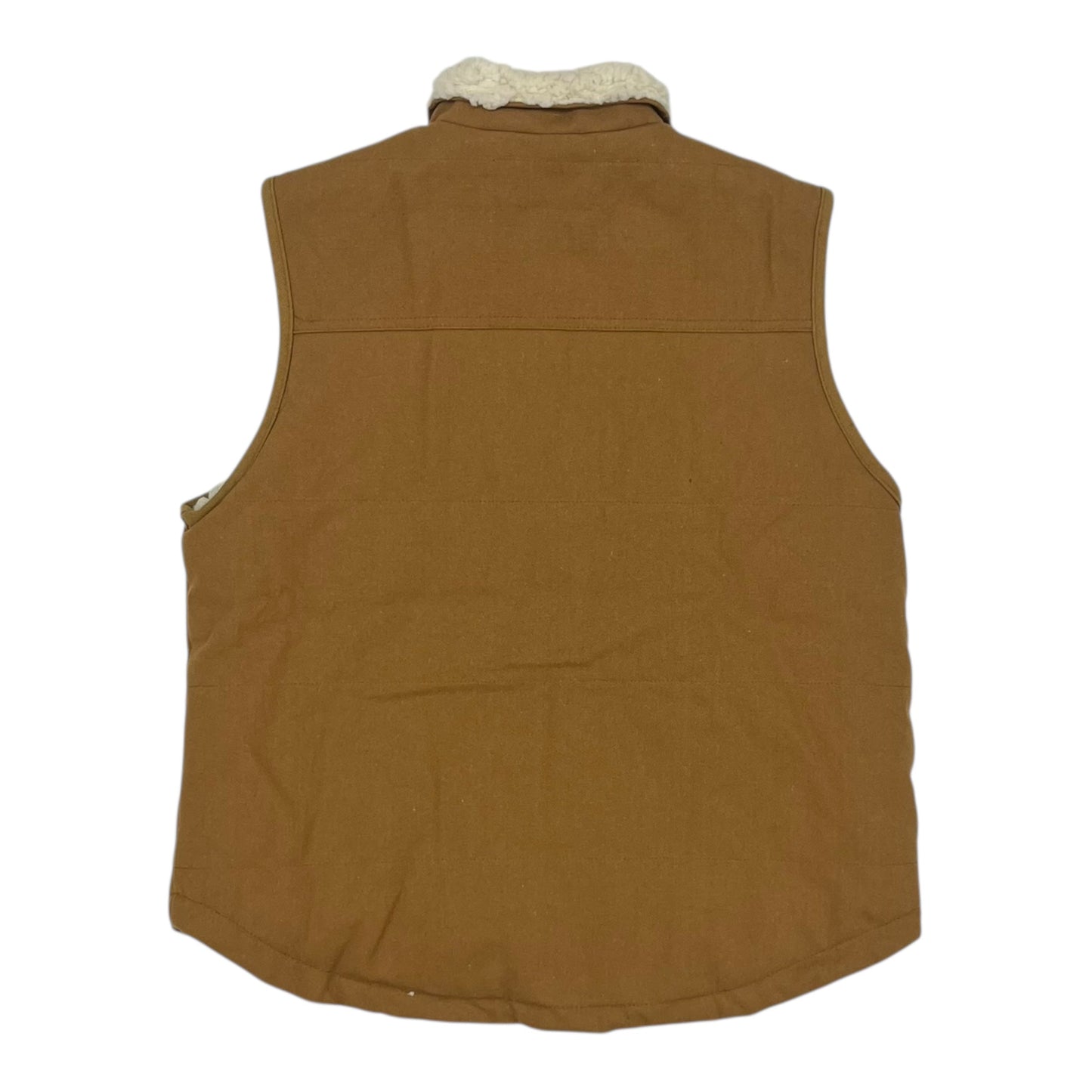 Vest Faux Fur & Sherpa By Weatherproof In Brown, Size:L