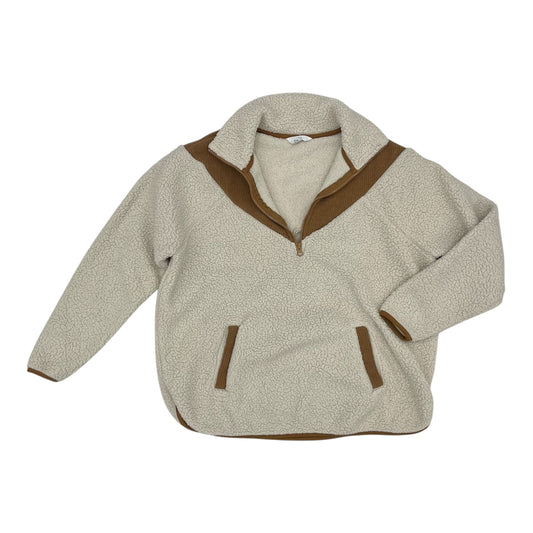 Sweatshirt Collar By Time And Tru In Tan, Size:M