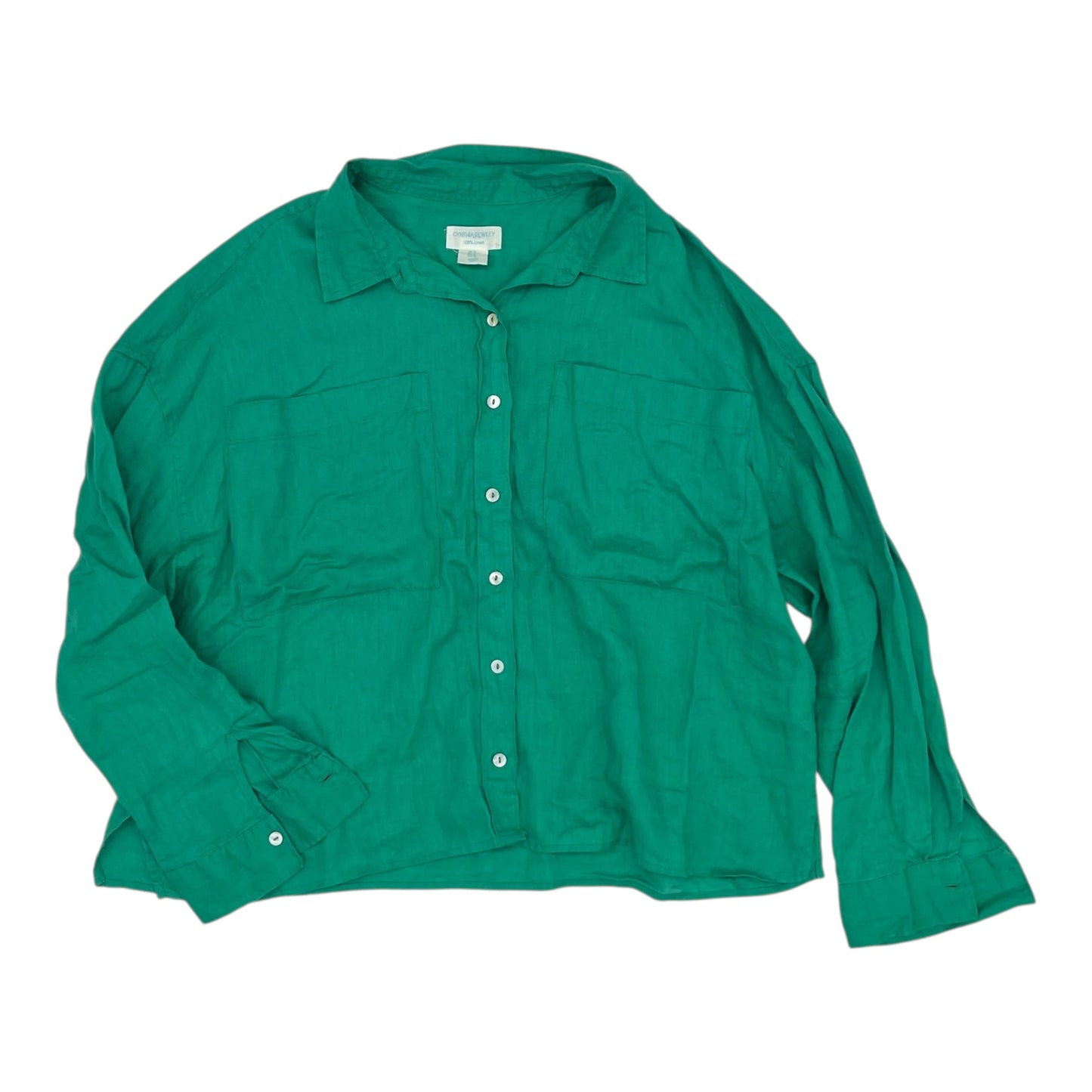 Blouse Ls By Cynthia Rowley In Green, Size:Xl