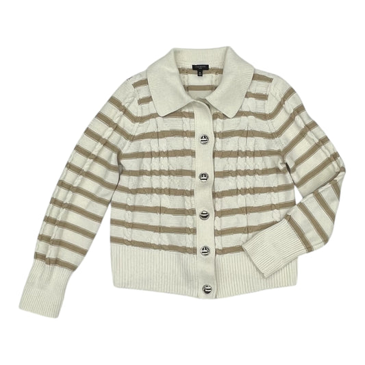 Sweater Cardigan By Talbots In Cream & Tan, Size:Mp