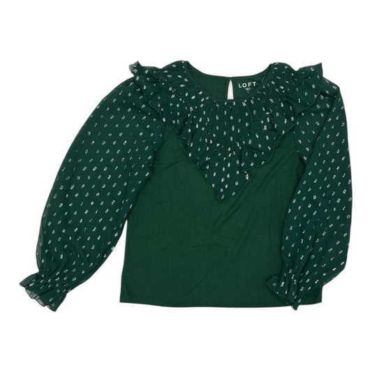 Blouse Ls By Loft In Green, Size:L