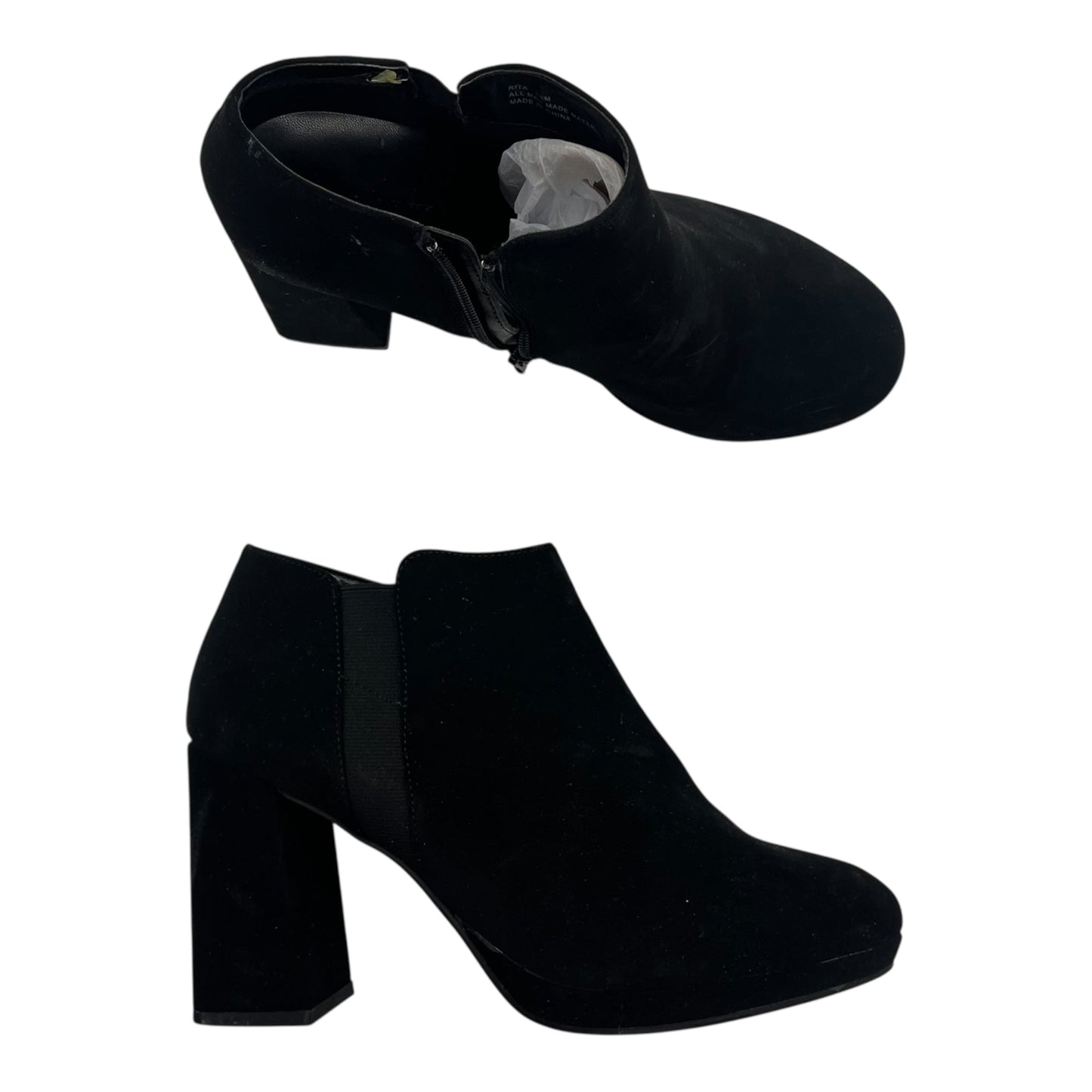 Boots Ankle Heels By Solanz In Black, Size:9.5