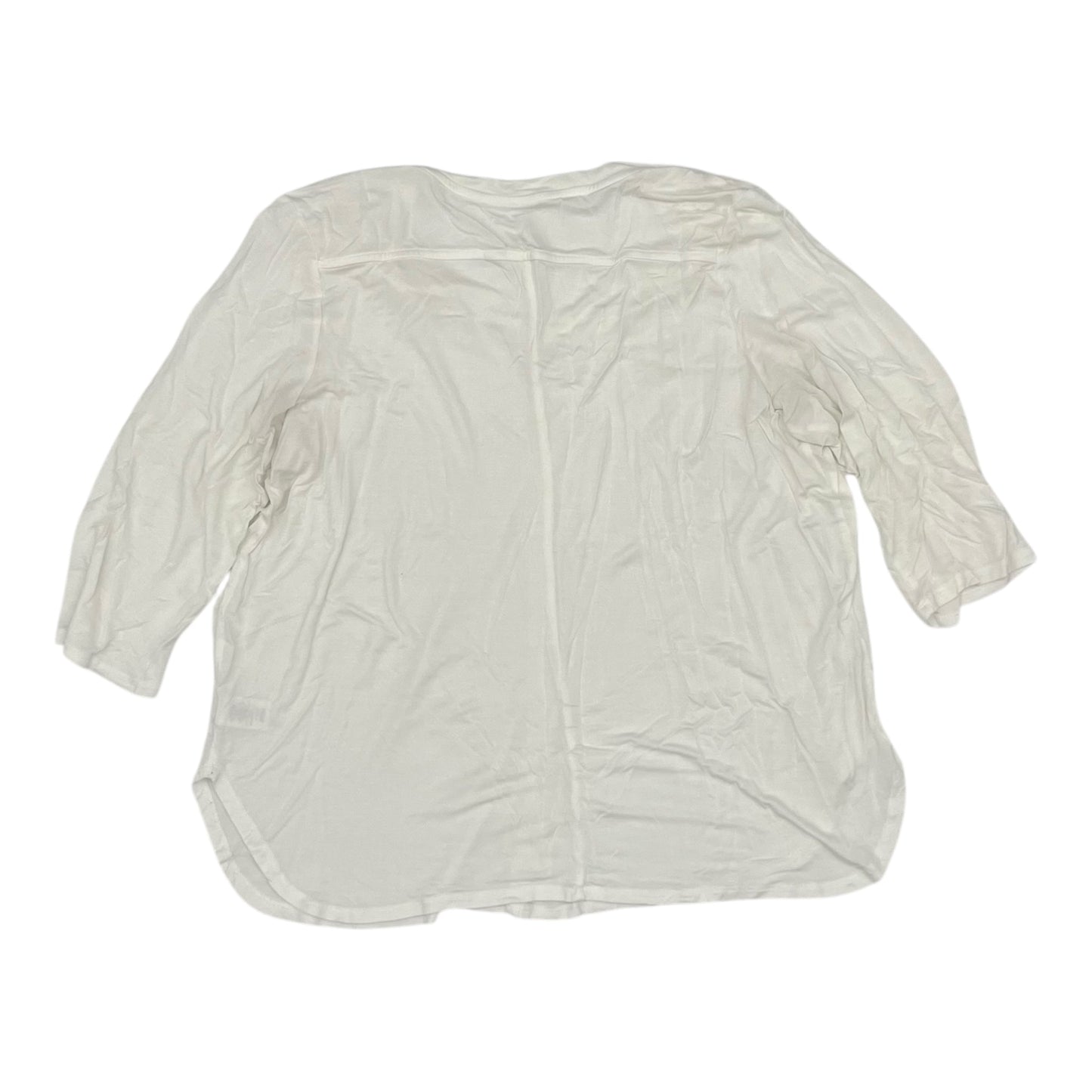 Top 3/4 Sleeve By Clothes Mentor In Cream, Size:1X