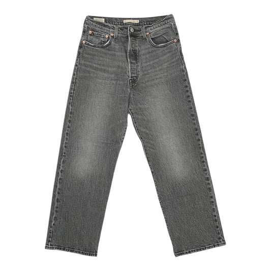 Jeans Straight By Levis In Black Denim, Size:8