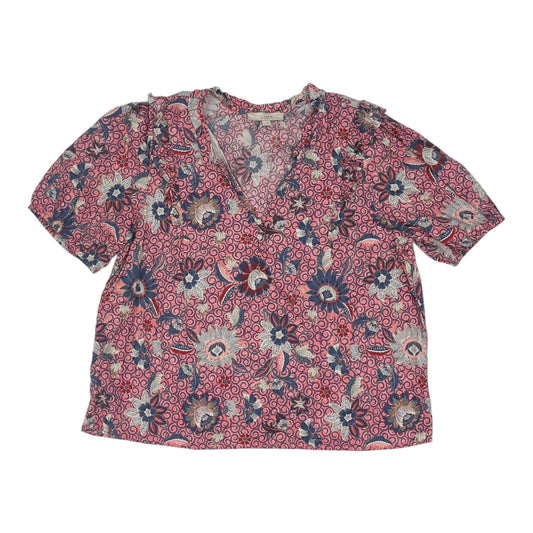 Blouse Ss By Loft In Floral Print, Size:Xl