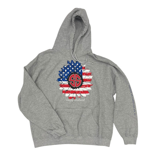 Sweatshirt Hoodie By Simply Southern In Grey, Size:Xl