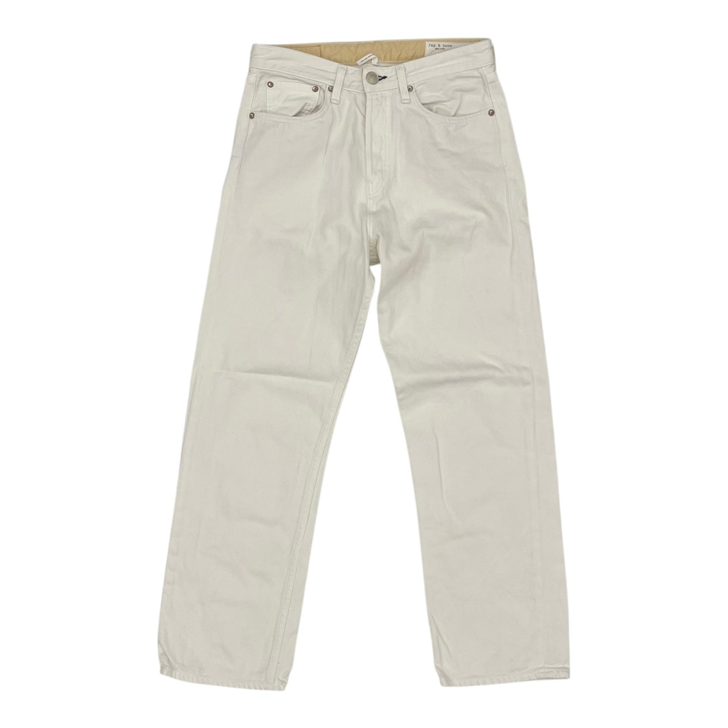 Jeans Straight By Rag And Bone In Cream Denim, Size:4