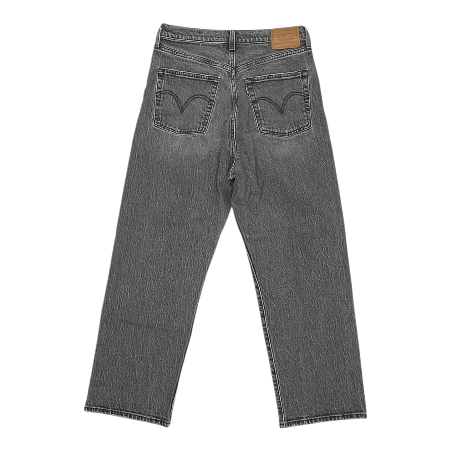 Jeans Straight By Levis In Black Denim, Size:8
