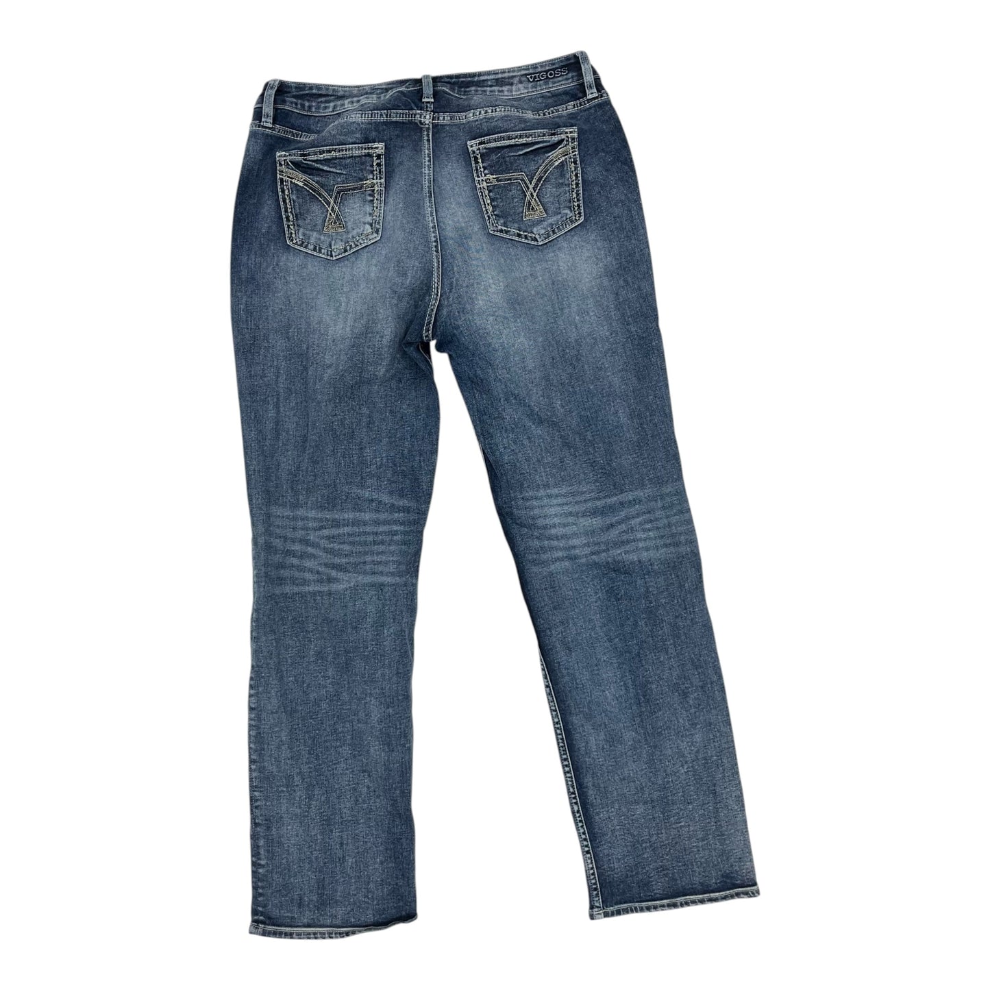 Jeans Straight By Vigoss In Blue Denim, Size:16