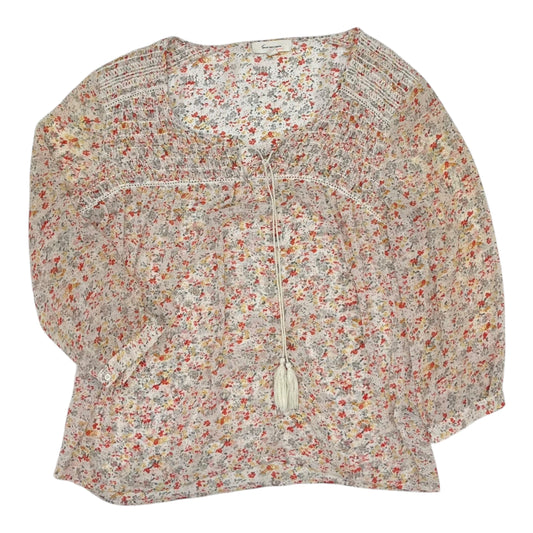 Blouse 3/4 Sleeve By Two By Vince Camuto In Floral Print, Size:L