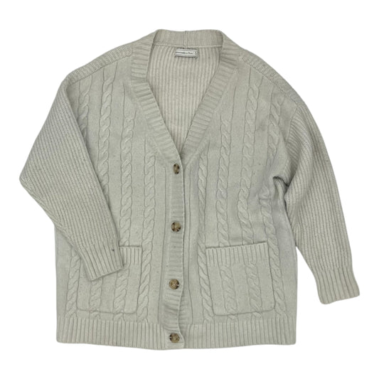 Sweater Cardigan By Abercrombie And Fitch In Cream, Size:Xl