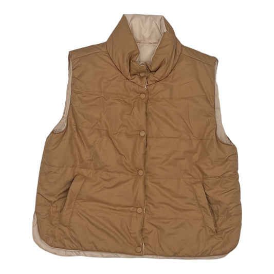 Vest Puffer & Quilted By Thread And Supply In Brown & Pink, Size:M