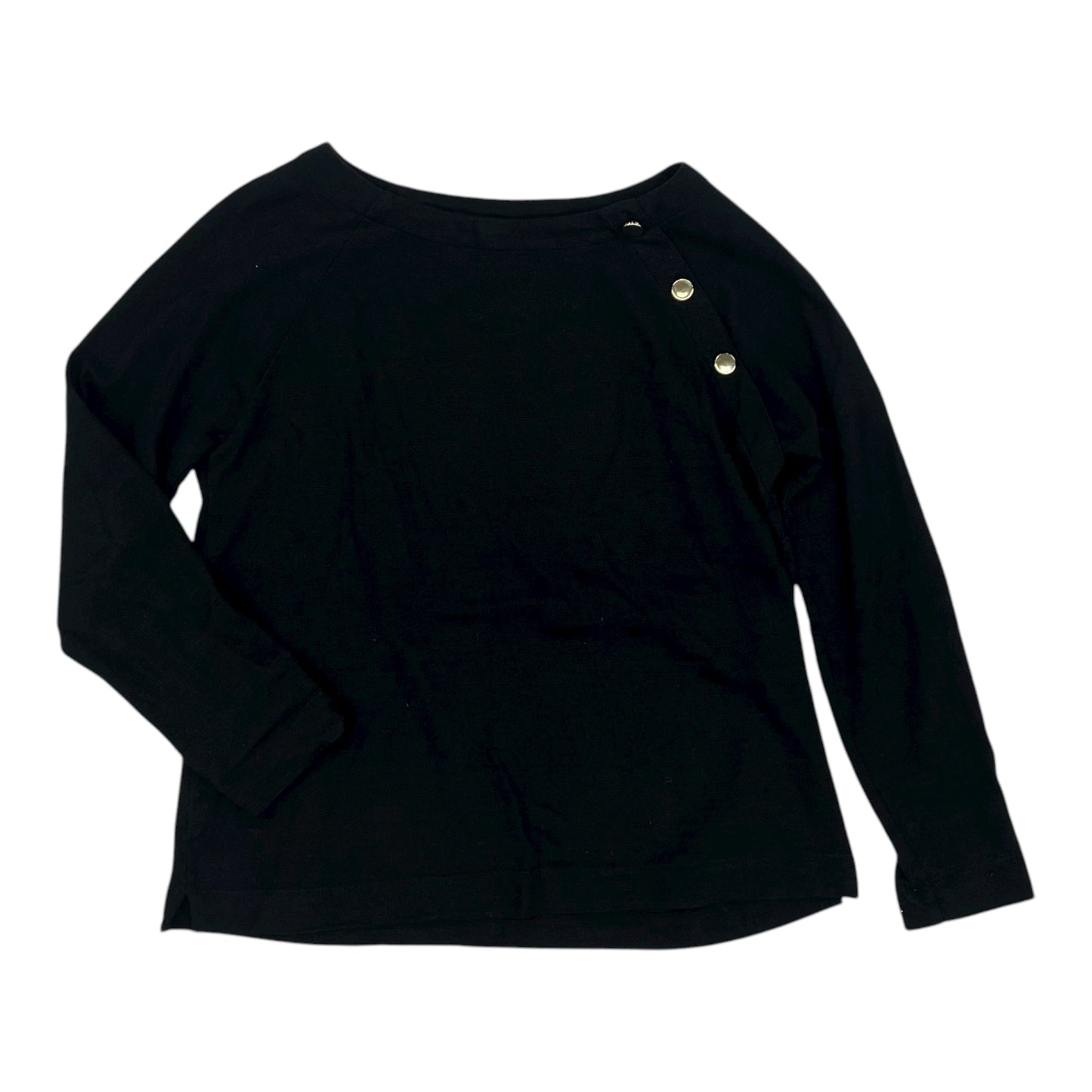 Top 3/4 Sleeve By Loft In Black, Size:L