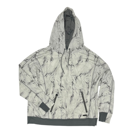 Athletic Sweatshirt Hoodie By Nine West Apparel In Grey & White, Size:3X