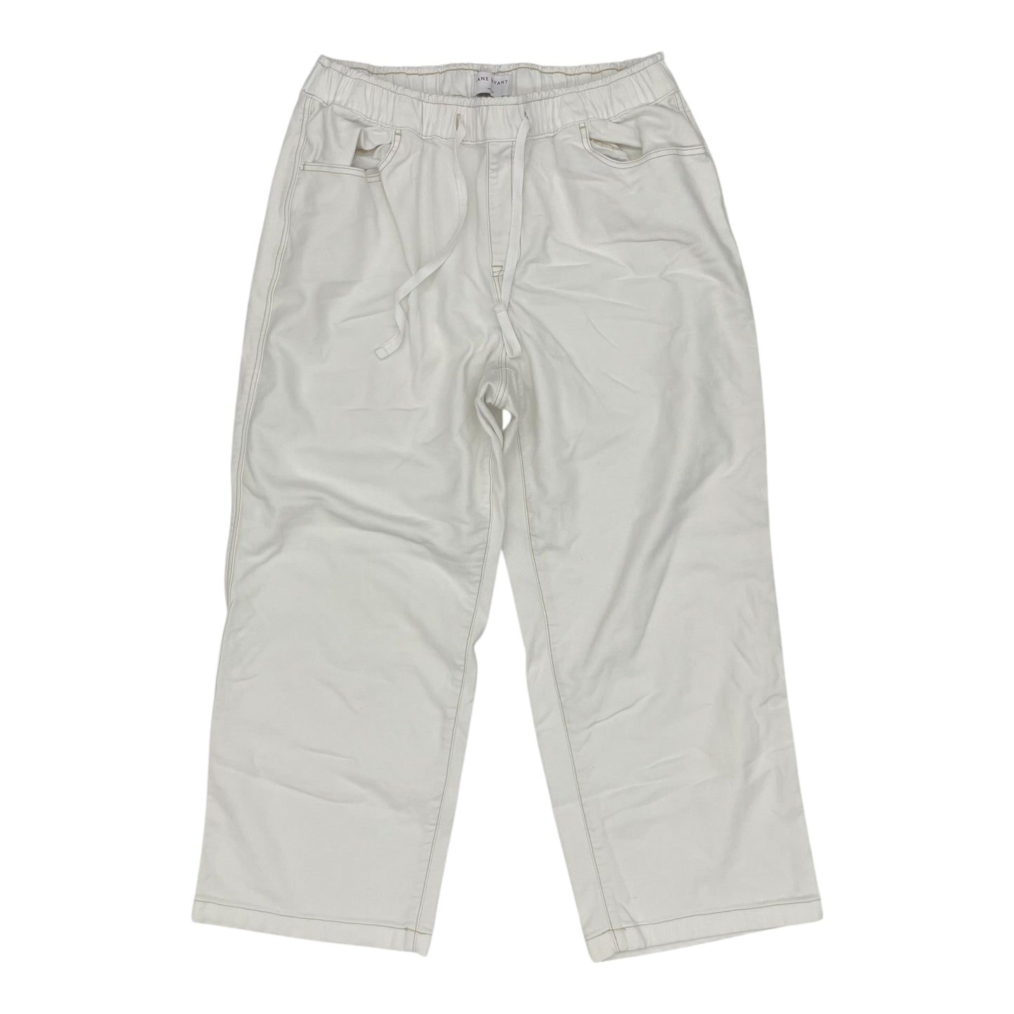 Jeans Wide Leg By Lane Bryant In Cream Denim, Size:18