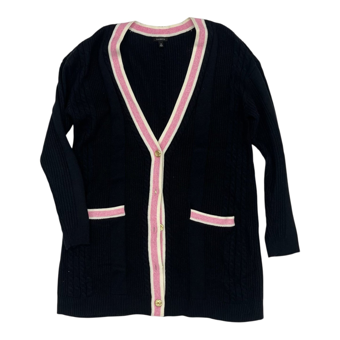 Sweater Cardigan By Talbots In Navy, Size:M