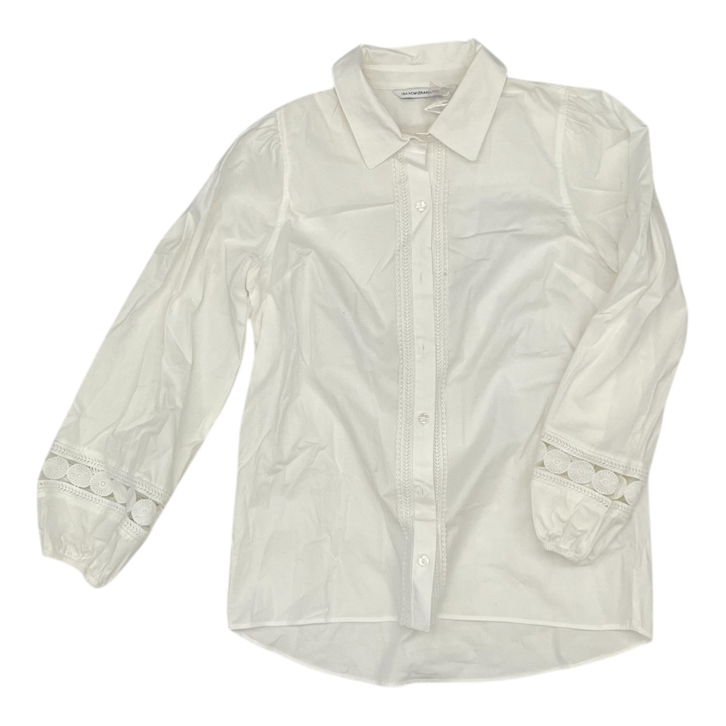 Blouse Ls By Isaac Mizrahi Live Qvc In White, Size:0P