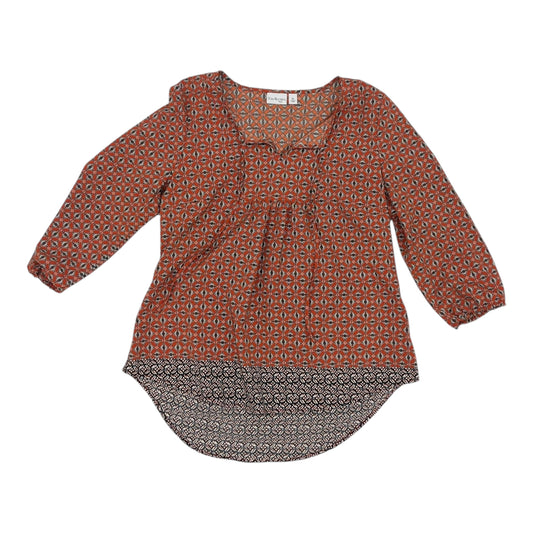 Blouse 3/4 Sleeve By Kim Rogers In Orange, Size:Lp