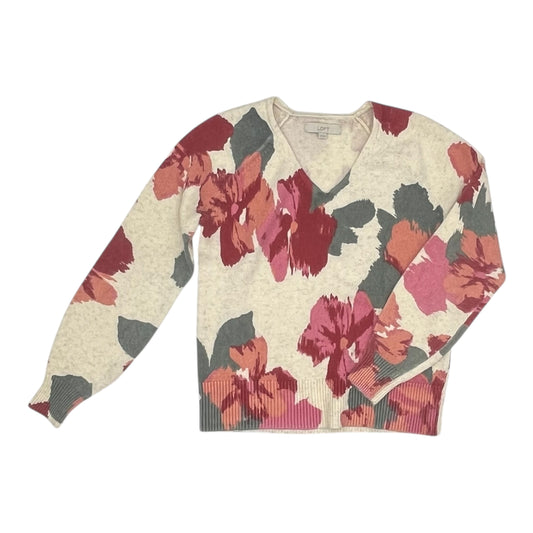 Sweater By Loft In Floral Print, Size:Xs