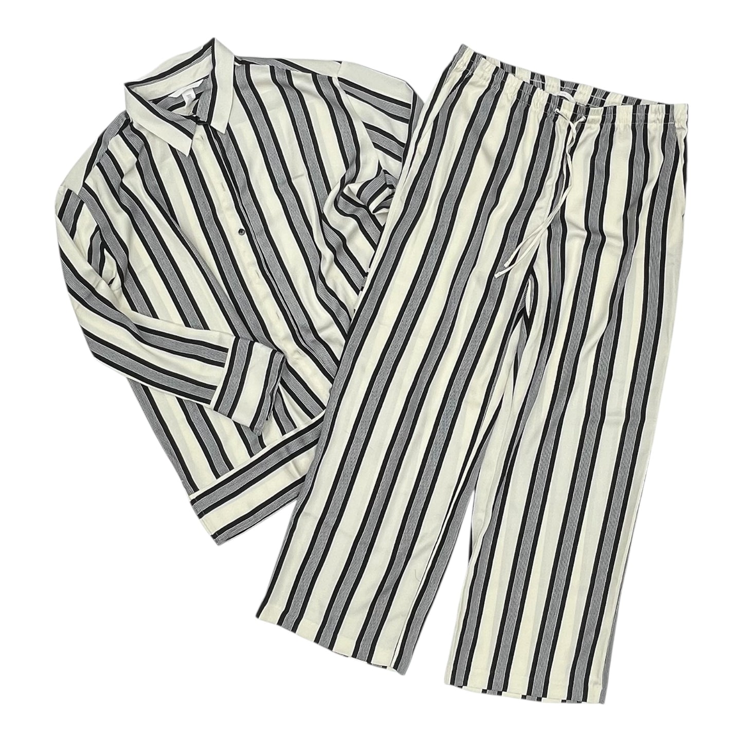 Pants Set 2Pc By H&M In Black & Cream, Size:L