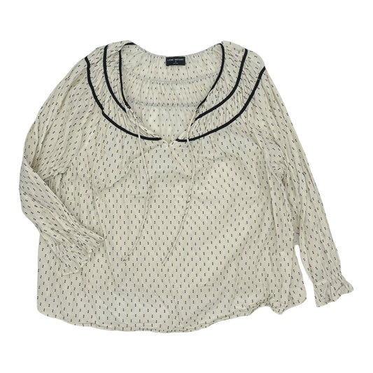 Blouse Ls By Lane Bryant In Black & Cream, Size:3X