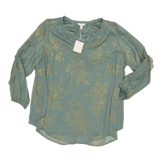 Blouse Ls By Lc Lauren Conrad In Green, Size:3X