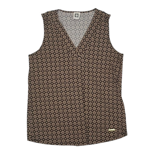 Blouse Sleeveless By Anne Klein In Black & Tan, Size:S