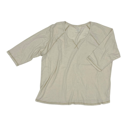 Top 3/4 Sleeve By Andrew Marc In Tan, Size:3X