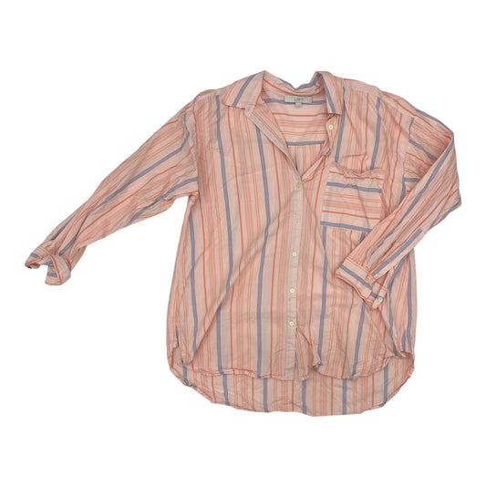 Blouse Ls By Loft In Pink, Size:Xl